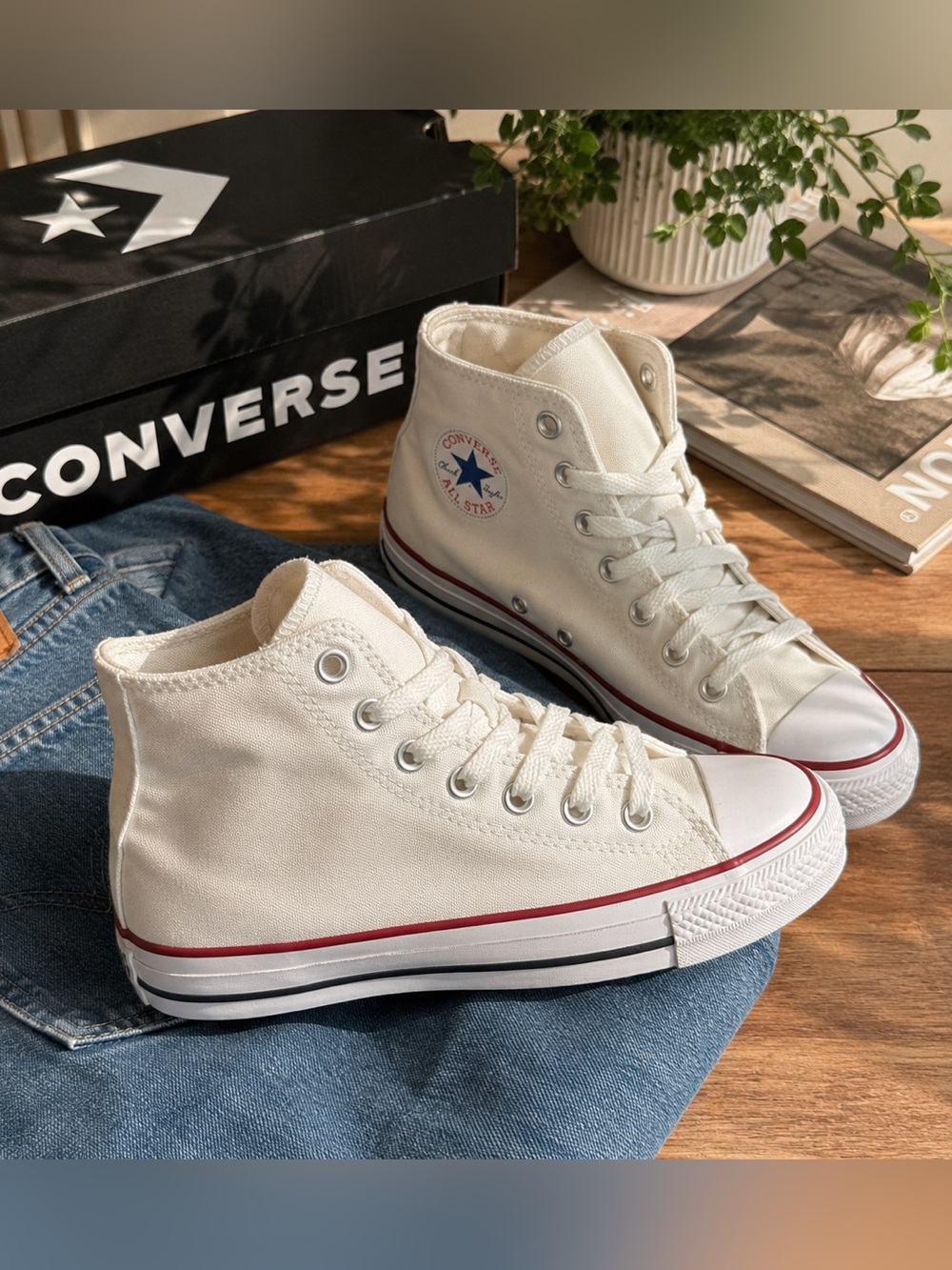 Converse Chuck Taylor All Star Hi Optical White Canvas Sneakers Women’s 10 NIB